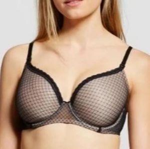 38C Size Gilligan & O'Malley Nursing Bra new black fishnet full coverage